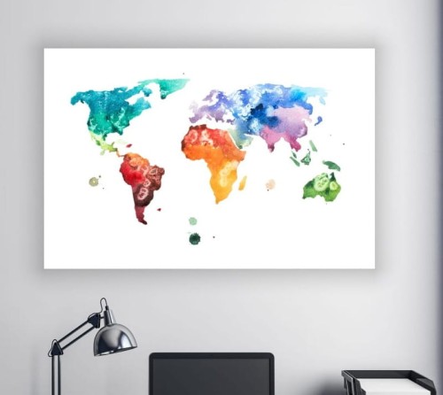 obraz na płótnie canvas KOLOROWA MAPA ŚWIATA 