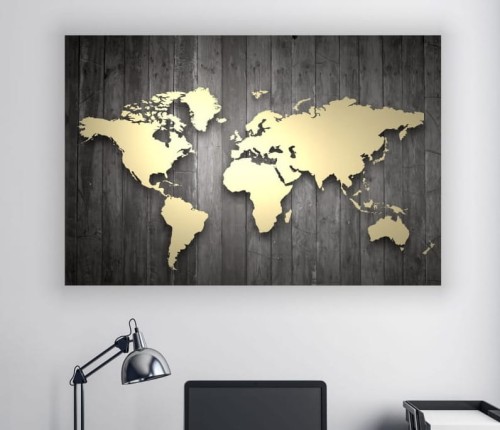 obraz na płótnie canvas ZŁOTA MAPA ŚWIATA