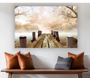obraz na płótnie canvas MOLO JESIEŃ STAW
