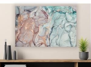 obraz na płótnie canvas marmur błękit róż złoto