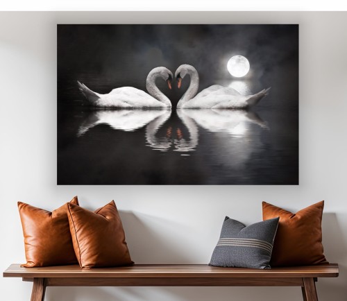 obraz na płótnie canvas ŁABĘDZIE SERCE