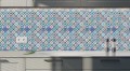 Winylowe Samoprzylepne płytki pcv patchwork niebieski morski