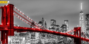 NAKLEJKI DO KUCHNI NA ŚCIANĘ LAMINAT Czerwony Most Miasto Nocą