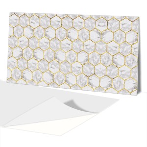 samoprzylepny Panel winylowy 100x50 PCV Złote Heksy Marmur