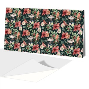 Panel Dekoracyjny 100x50 PCV  Kwiaty Ptak Retro