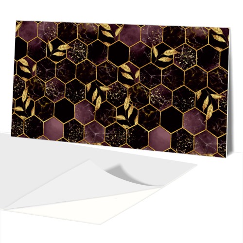 Panel Dekoracyjny 100x50 PCV  Liść Heksagon Róż