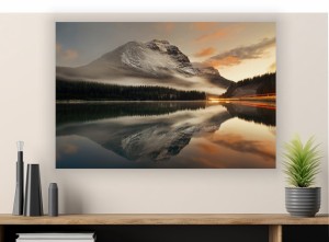 obraz na płótnie canvas JEZIORO NATURA MGŁA