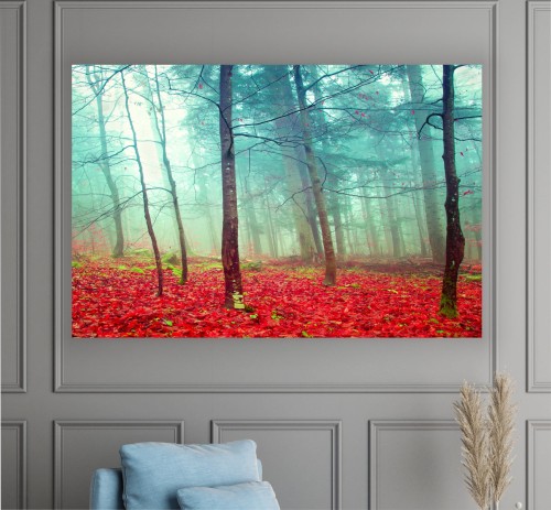 obraz na płótnie canvas LAS DRZEWA LIŚCIE 