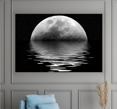 obraz na płótnie canvas KSIĘŻYC NOC OCEAN