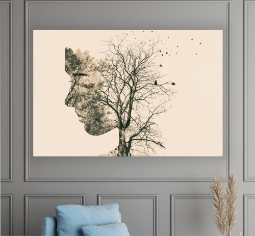 OBRAZ podwójny portret kobiety drzewo NA PŁÓTNIE CANVAS 