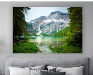 Obraz na płótnie JEZIORO GÓRSKIE BRAIES do salonu canvas