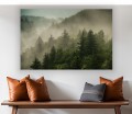 Obraz LAS MGŁA W GÓRACH na płótnie canvas do salonu 