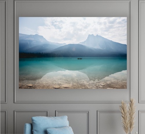 NOWOCZESNY Obraz do salonu GÓRSKIE JEZIORO