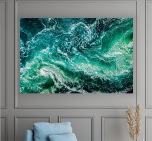 OBRAZ NA PŁÓTNIE spieniony ocean abstrakcja morze 