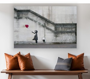 Obraz na płótnie Banksy - Hope Balloon mural serce