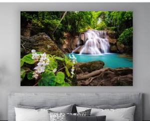 Obraz WODOSPAD W LESIE natura DO SALONU SYPIALNI 