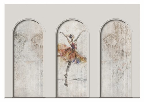 Fototapeta BALETNICA I SKRZYDŁA do salonu sypialni ozdobne ŁUKI 