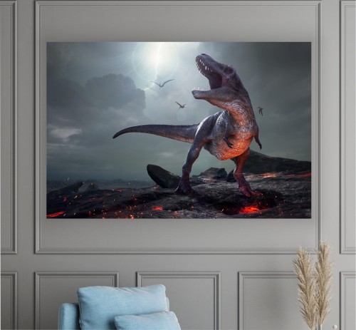 obraz DINOZAUR na płótnie canvas Dinozaury Burza