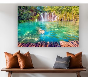 obraz Chorwacja wodospad park do sypialni na płótnie canvas 