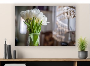 obraz na płótnie canvas BUKIET białych TULIPANÓW