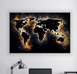 Obraz Płomienie świata MAPA na płótnie obrazy mapy 