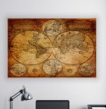 STARA MAPA ŚWIATA obraz na płótnie canvas 