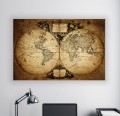 MAPA ŚWIATA VINTAGE obraz na płótnie DO SALONU 