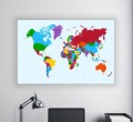 TRADYCYJNA MAPA obraz na płótnie canvas KOLORY ŚWIAT 