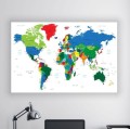 Obraz KOLOROWA MAPA ŚWIAT na płótnie canvas 