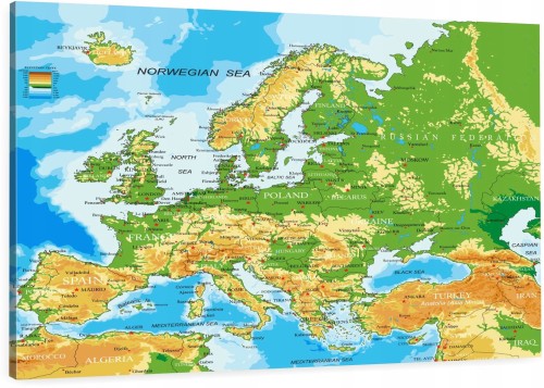 MAPA NA KORKU Europa mapa Europy PINEZKI GRATIS 