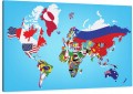 OBRAZ NA KORKU MAPA ŚWIATA KONTYNENTY KRAJE FLAGI