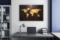MAPA OBRAZ KORKOWY mapa świata gold na drewnie