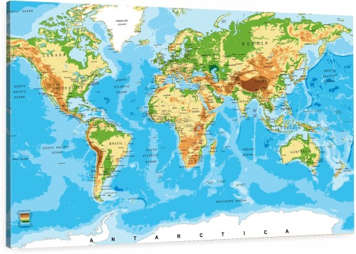 Tablica obraz korkowy KLASYCZNA MAPA ŚWIATA PAŃSTWA KRAJE