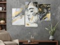 TRYPTYK ZŁOTY PORTRET KOBIETY OBRAZ NA ŚCIANĘ CANVAS DO SYPIALNI 