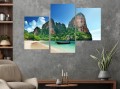 Obraz nowoczesny TAJLANDIA WYSPA PLAŻA ŁÓDKA tryptyk canvas 