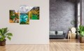 Obraz jezioro w górach Braies TRYPTYK do salonu canvas