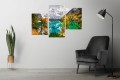 Obraz jezioro w górach Braies TRYPTYK do salonu canvas