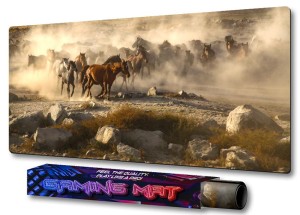 GAMINGOWA MATA NA BIURKO dla gracza Dzikie konie koń 