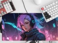Podkładka Pod Mysz Dla Graczy CYBERPUNK PINK GIRL ANIME