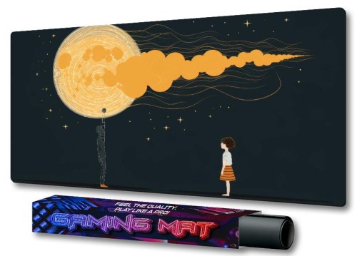 Duża podkładka pod mysz do gier MOON KSIĘŻYC ABSTRAKCJA