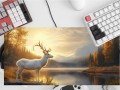 PODKŁADKA GAMINGOWA NA BIURKO fantasty BIAŁY JELEŃ