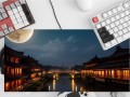 PODKŁADKA NA BIURKO GAMING CHINY NOCĄ ŚWIETLISTY MOST
