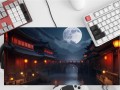 PODKŁADKA NA BIURKO GAMING SPACER CHIŃSKIM MIASTECZKIEM NOCĄ