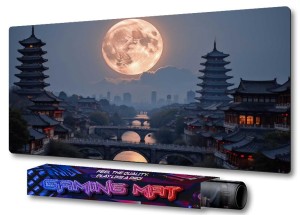 PODKŁADKA NA BIURKO GAMING Chińska Pagoda Pełnia Księżyca