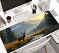 PODKŁADKA NA BIURKO GAMING Jeleń Przy Rzece Las Iglasty 