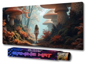 PODKŁADKA NA BIURKO GAMING Kobieta Wsród Magicznych Grzybów 