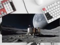PODKŁADKA NA BIURKO GAMING Kosmiczny Łazik Powieszchnia Księżyca 