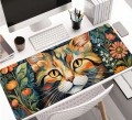 PODKŁADKA NA BIURKO GAMING Malowany Kwiatowy Pejzaż Cat