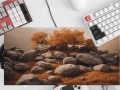 PODKŁADKA NA BIURKO GAMING Rocks On Cliff With Brown Trees