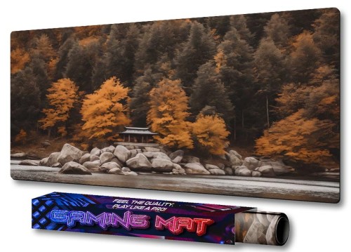 PODKŁADKA NA BIURKO GAMING Japan Forest Rocks In Water 